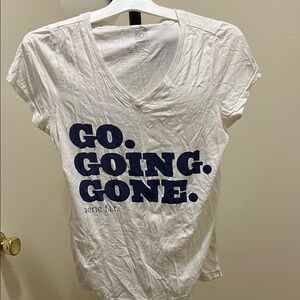 Aerie Blue and White Fitted V-Neck Tee